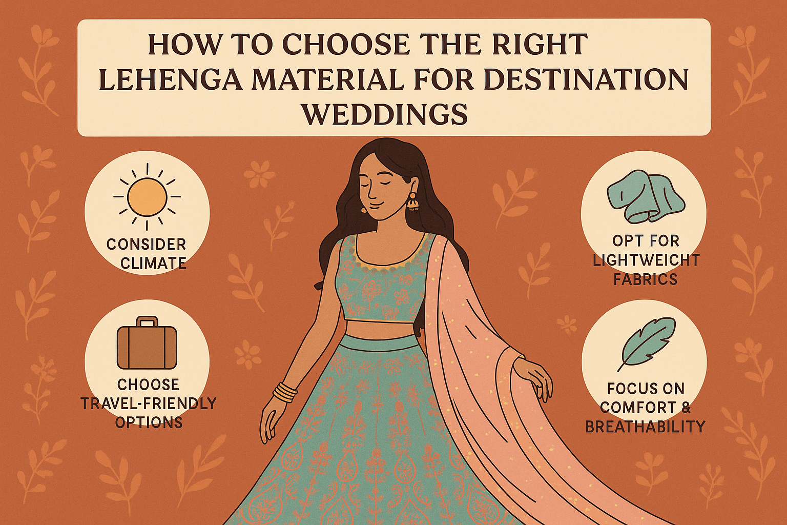 How To Choose The Right Lehenga Material for Destination Weddings