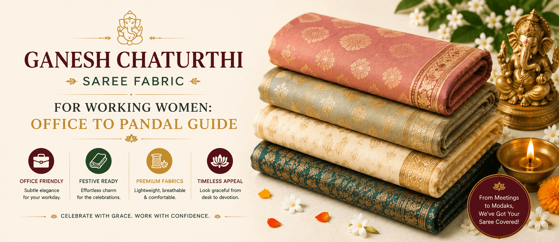 Ganesh Chaturthi Saree Fabric for Working Women: Office to Pandal Guide