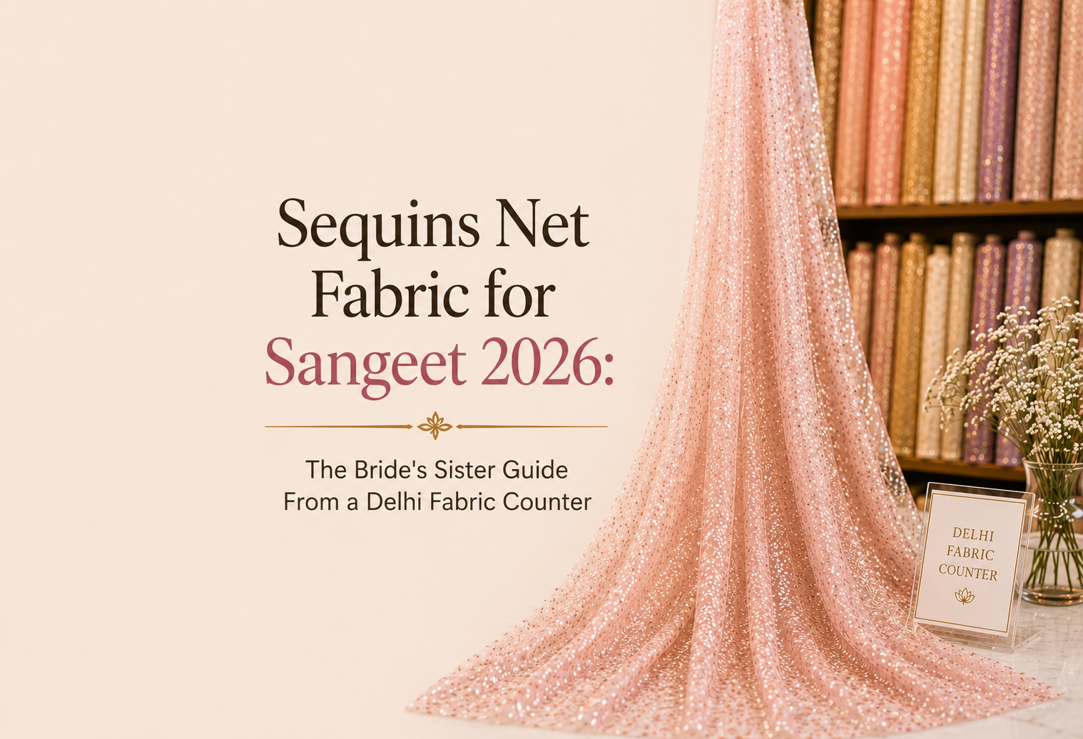 Sequins Net Fabric for Sangeet 2026: The Bride's Sister Guide From a Delhi Fabric Counter