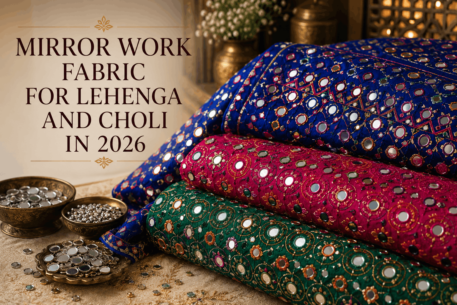 Mirror Work Fabric for Lehenga and Choli in 2026: A Lajpat Nagar Guide to Sheesha Kutchi and Foil Mirrors