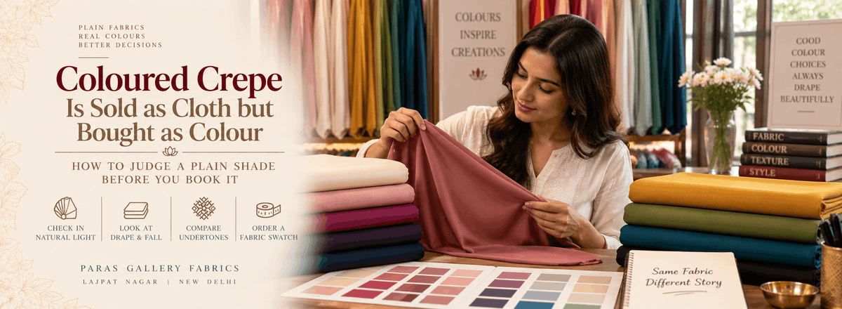 Coloured Crepe Is Sold as Cloth but Bought as Colour: How to Judge a Plain Shade Before You Book It