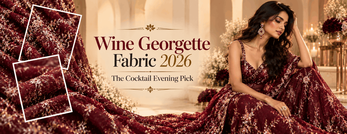 Wine Georgette Fabric 2026