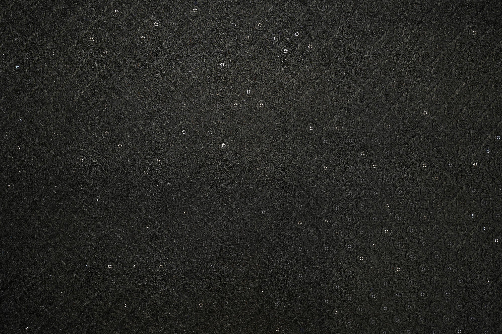 Black Silk dupion with Thread Work & Sequins Geometric Pattern