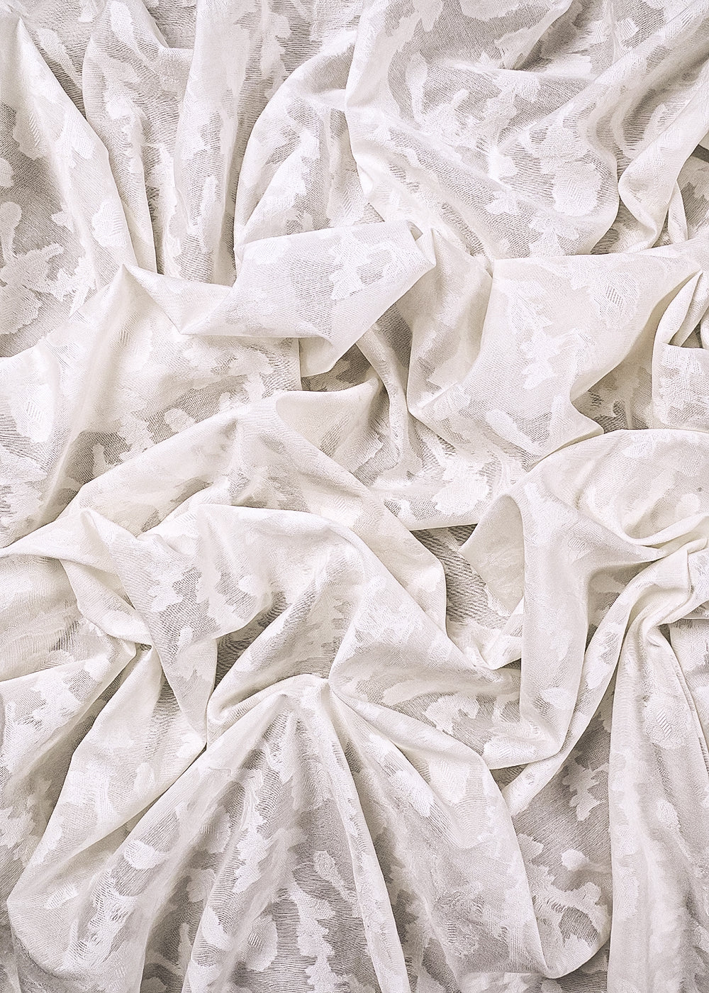 White Dyeable Cotton Fabric With All Over Self Work 10017