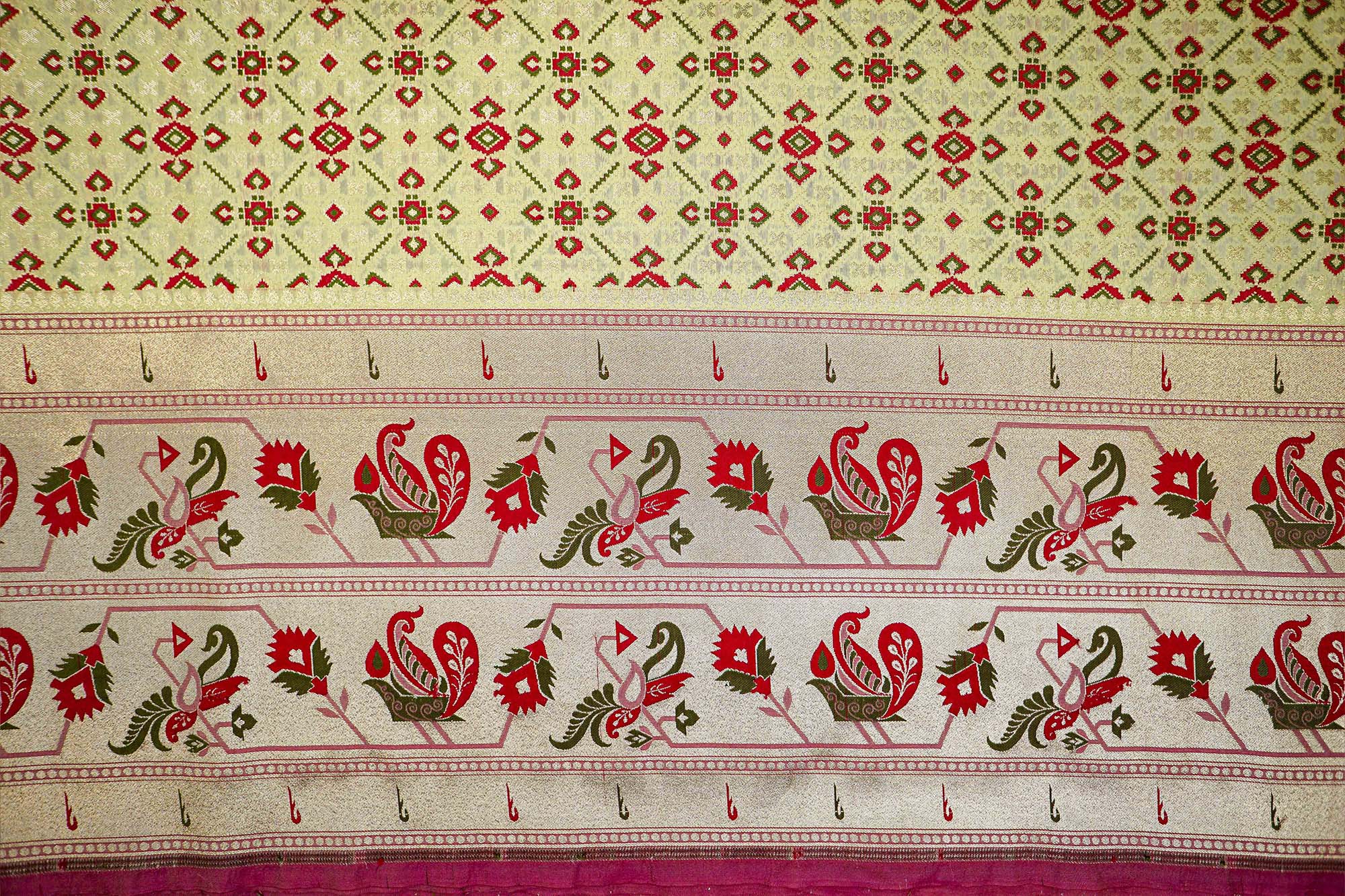 Light Green Banarasi Brocade with Beautiful Traditional Handloom and Border