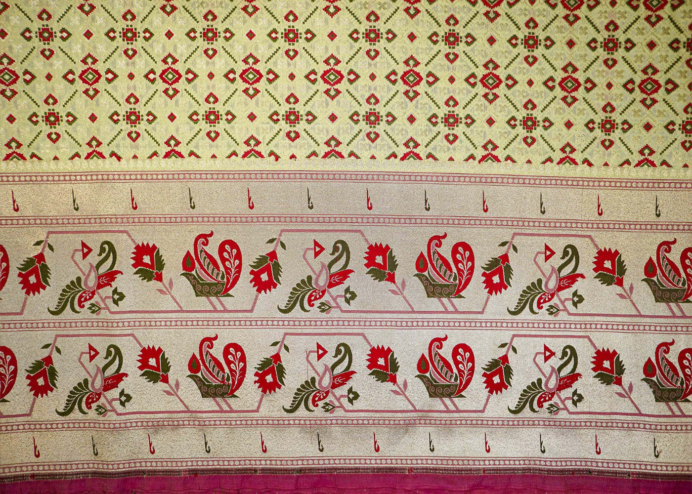 Light Green Banarasi Brocade with Beautiful Traditional Handloom and Border