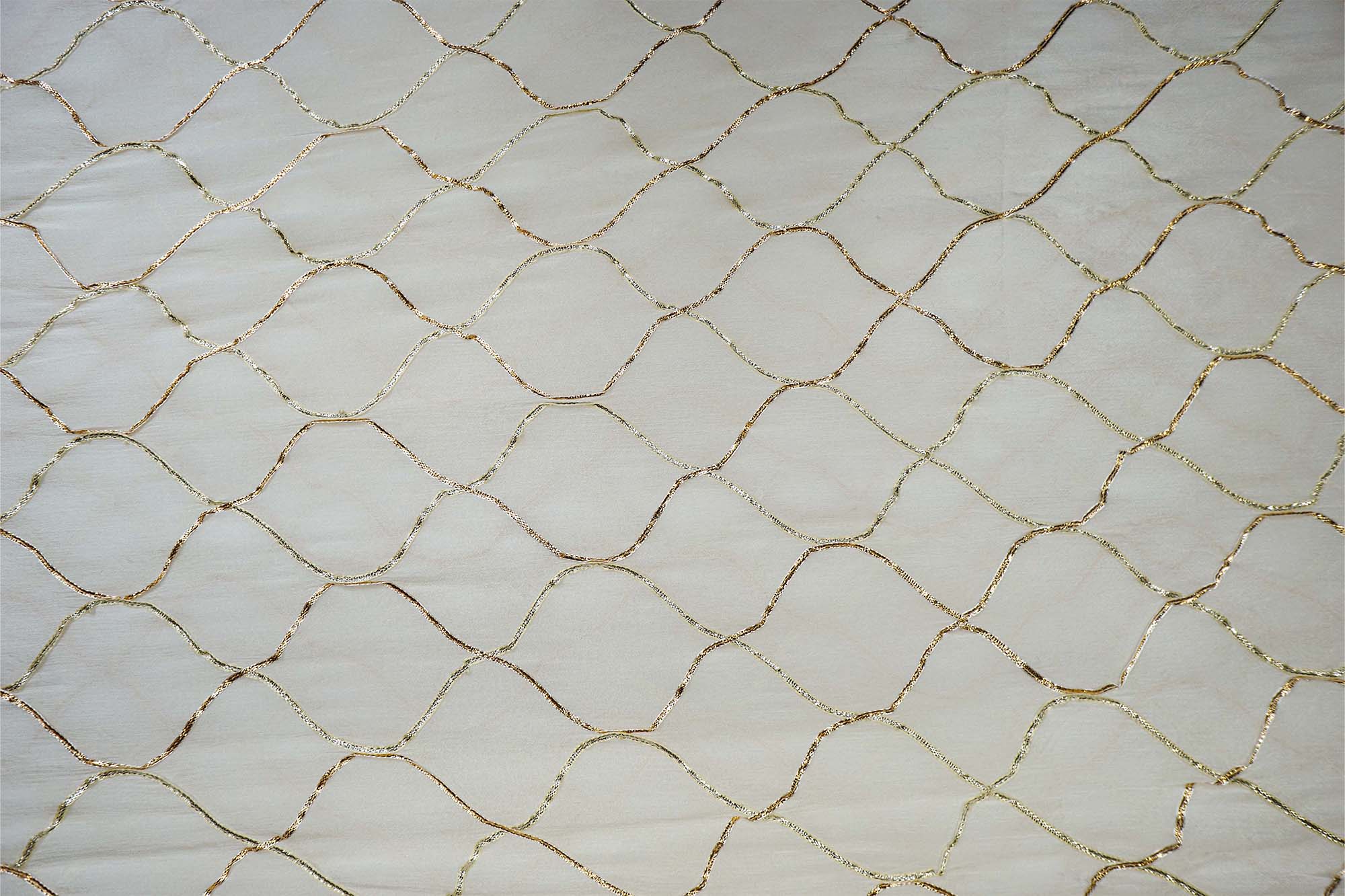 White Chinon Chiffon with Gota Patti and Threadwork