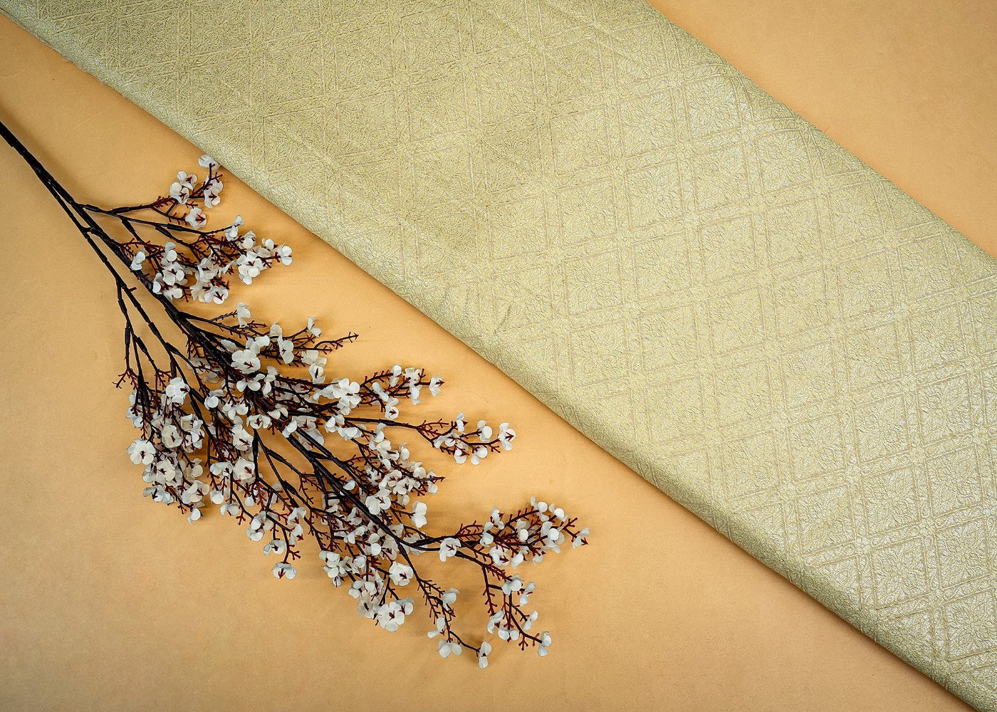 White Pure Moonga Silk With Beautiful Banarasi Zari Work
