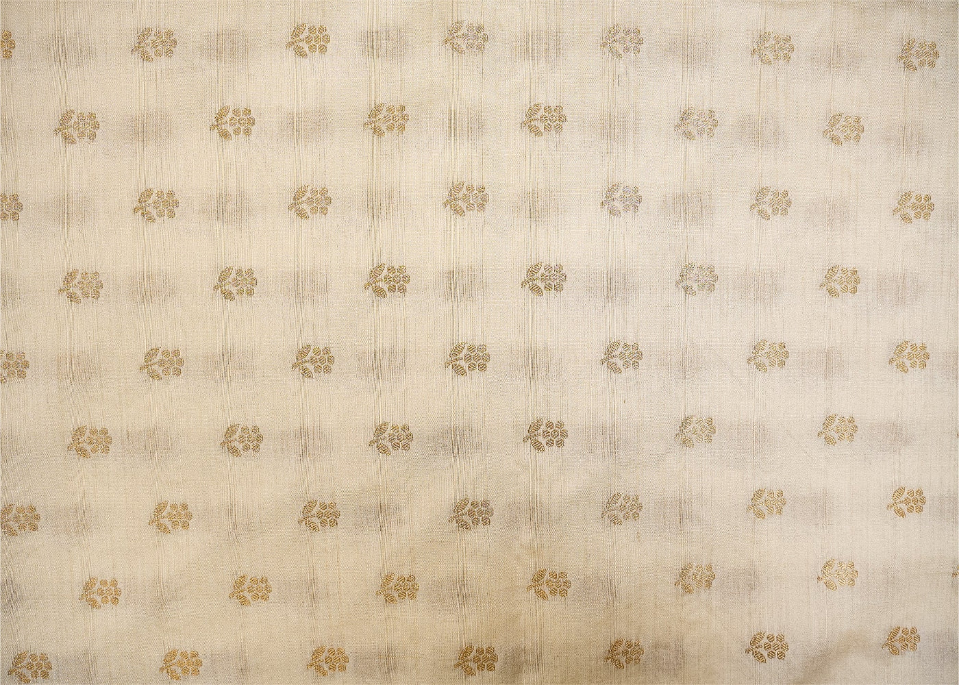 White Pure Chinia Silk With Beautiful Banarasi Work