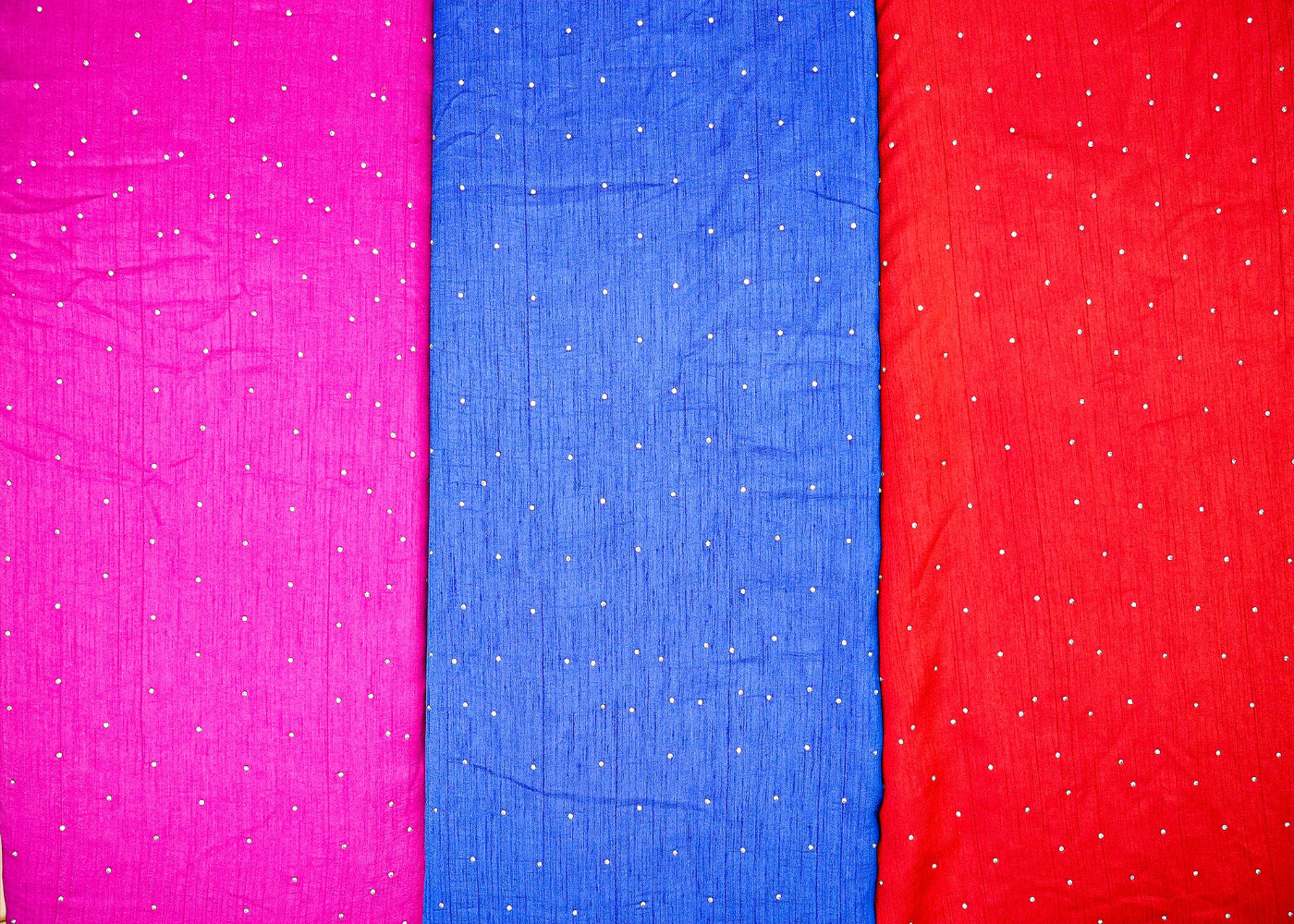 Red Nysa Silk With Beautiful Allover Swarovskii Work