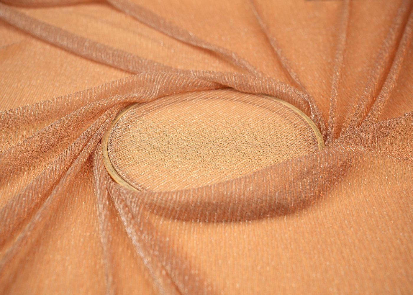 Peach Moonlight Light Fabric with Silver Shimmer