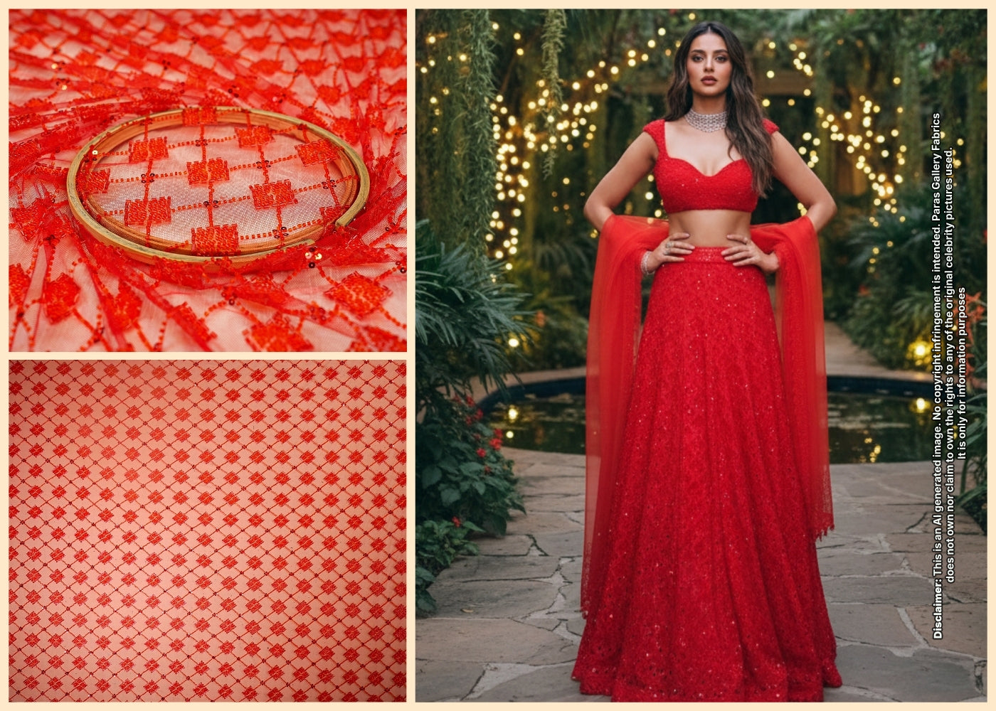 Rakul Preet Inspired Edition | Black Embroidered Imported Net Unstitched Fabric 10881