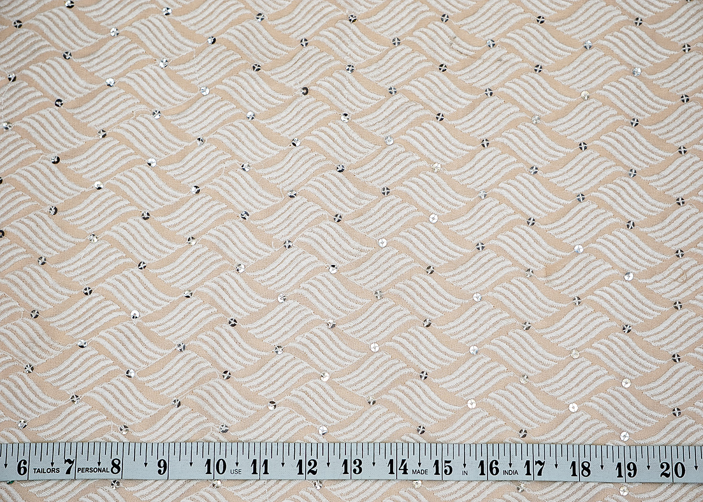 (Pre-Cut 1.7 Mtr)Radiant Georgette Fabric with All-Over Thread and Sequins Work