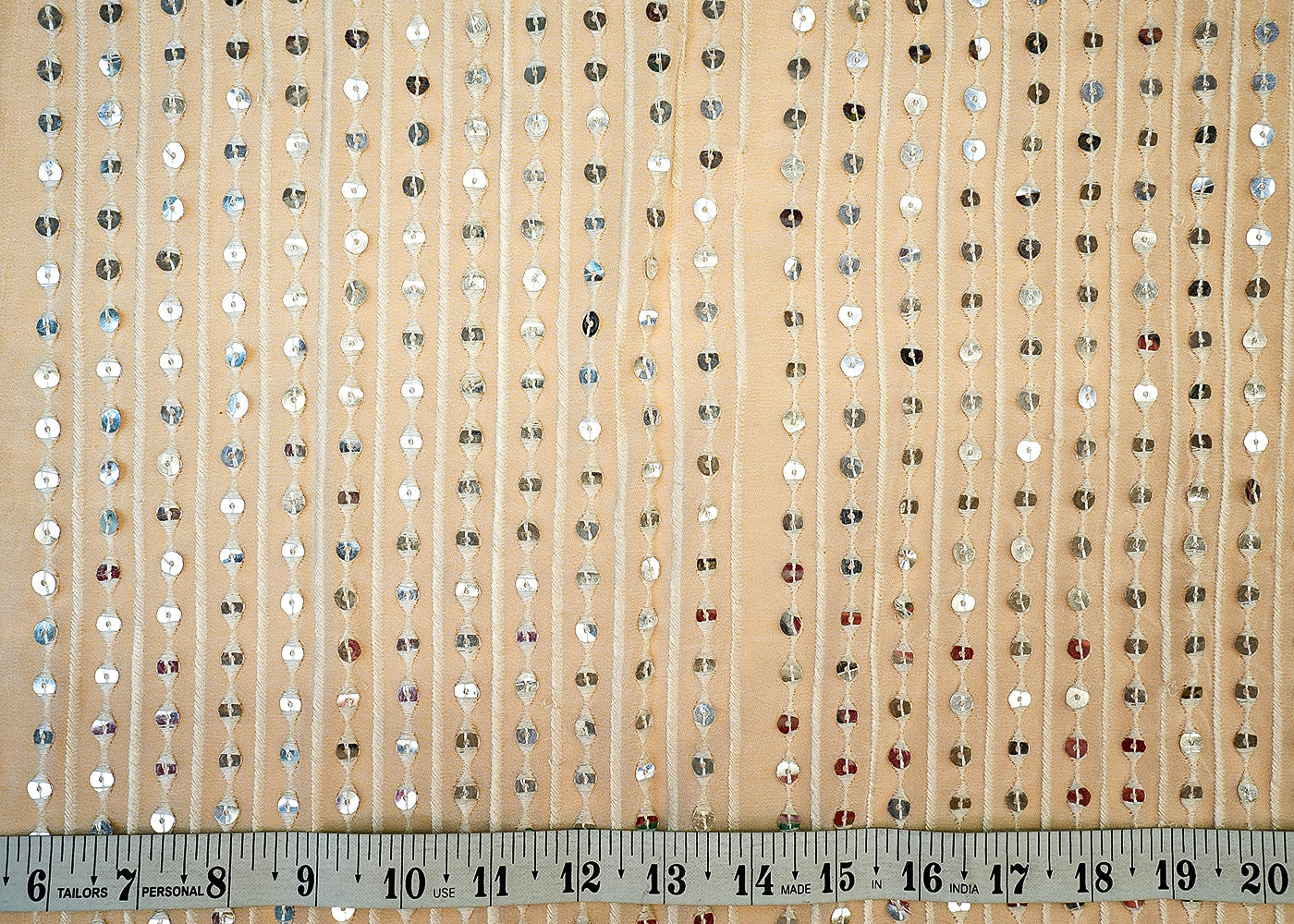 (PRE-CUT 1MTR) Georgette Fabric with Allover Thread & Sequins Work 11347