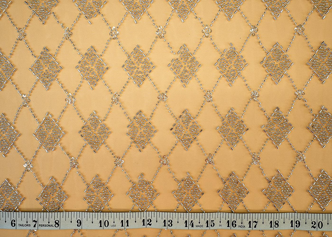 (PRE-CUT 1.7MTR) Imported Net with Allover Katdana and Bead Work 11377