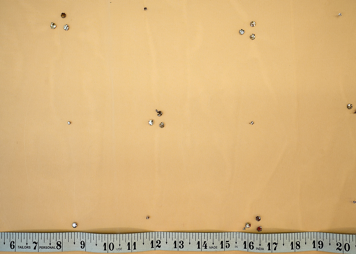 (PRE-CUT 1.8MTR) Net Fabric with Allover Mukesh Work 11394