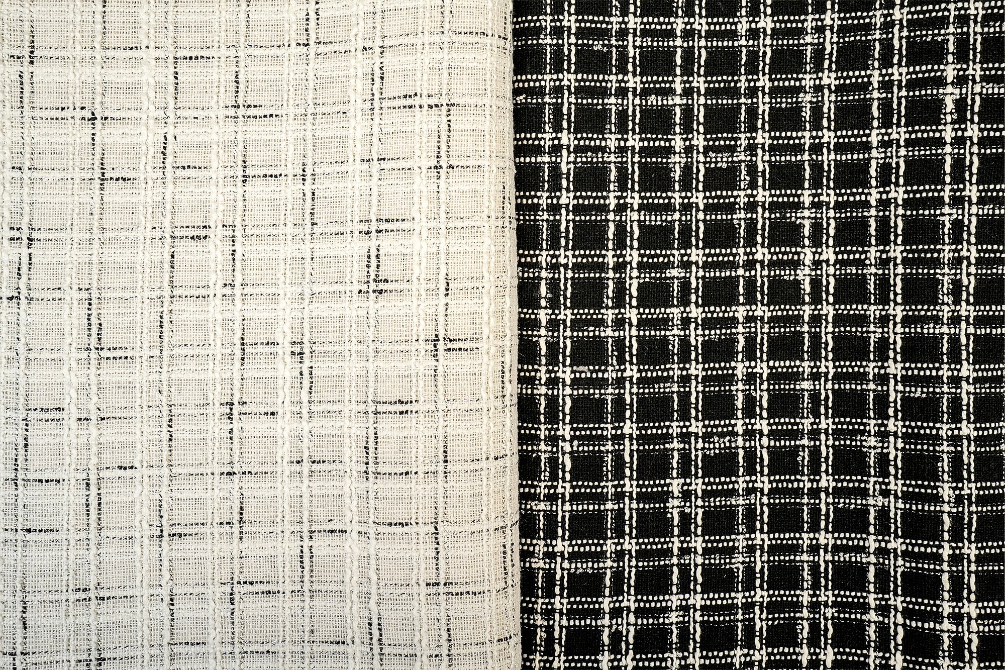 Exclusive White & Black With Lurex Tweed Fabric