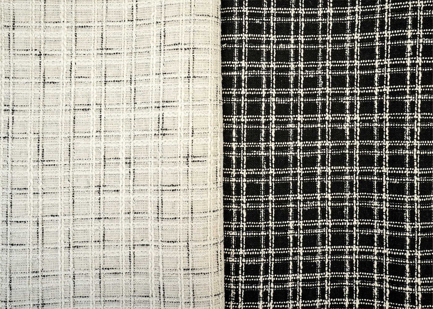 Exclusive White & Black With Lurex Tweed Fabric