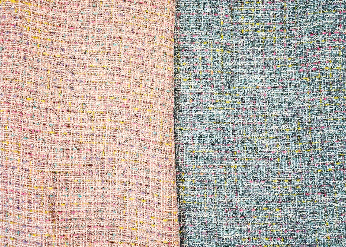 Exclusive Light Pink Fabric With Lurex Tweed Fabric