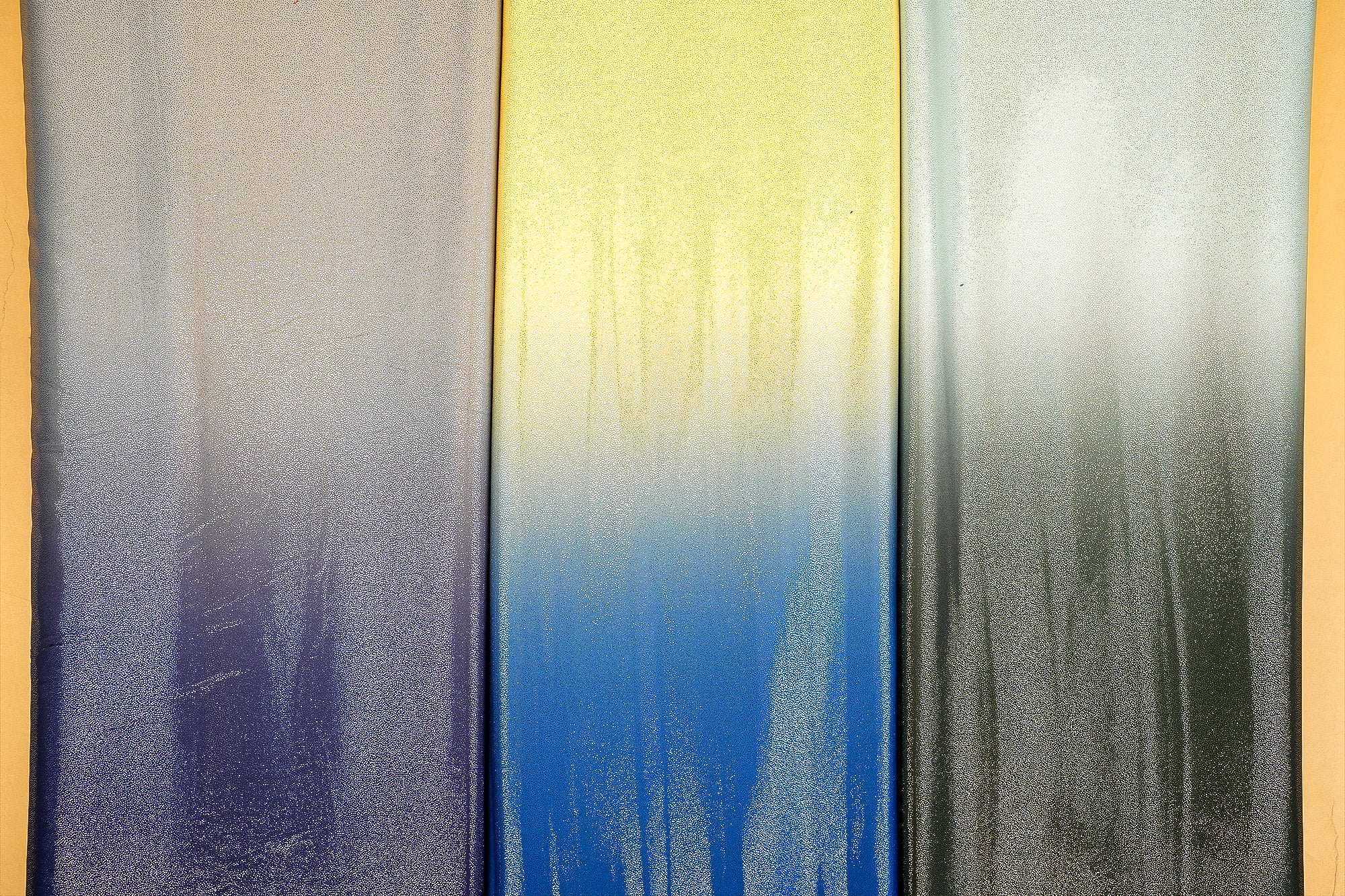 Blue-Green Ombre Radiance Armani Satin with Shimmer