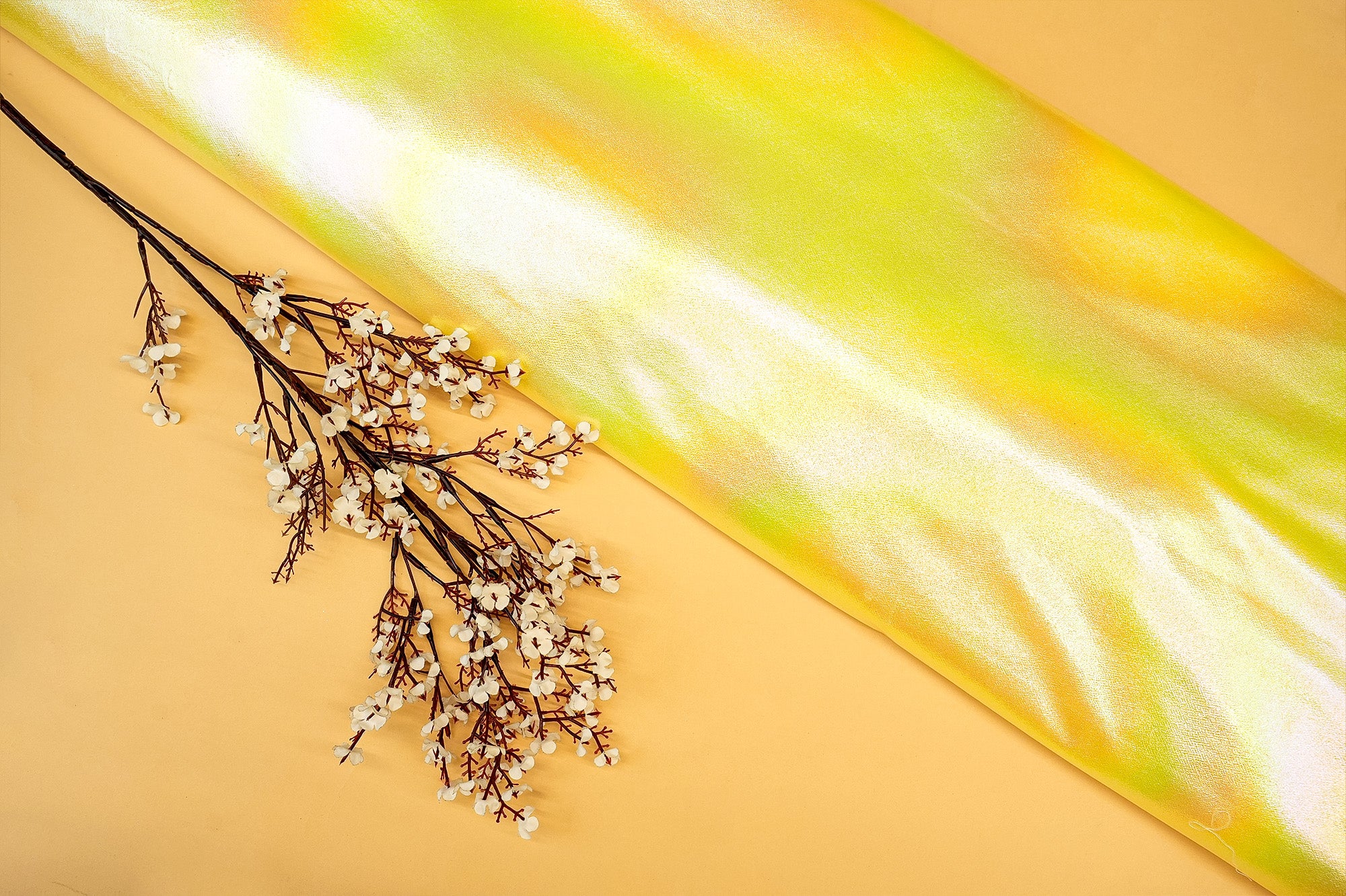 Yellow Rainbow Radiance Metallic Foil with Shimmer- Paras Gallery Fabrics