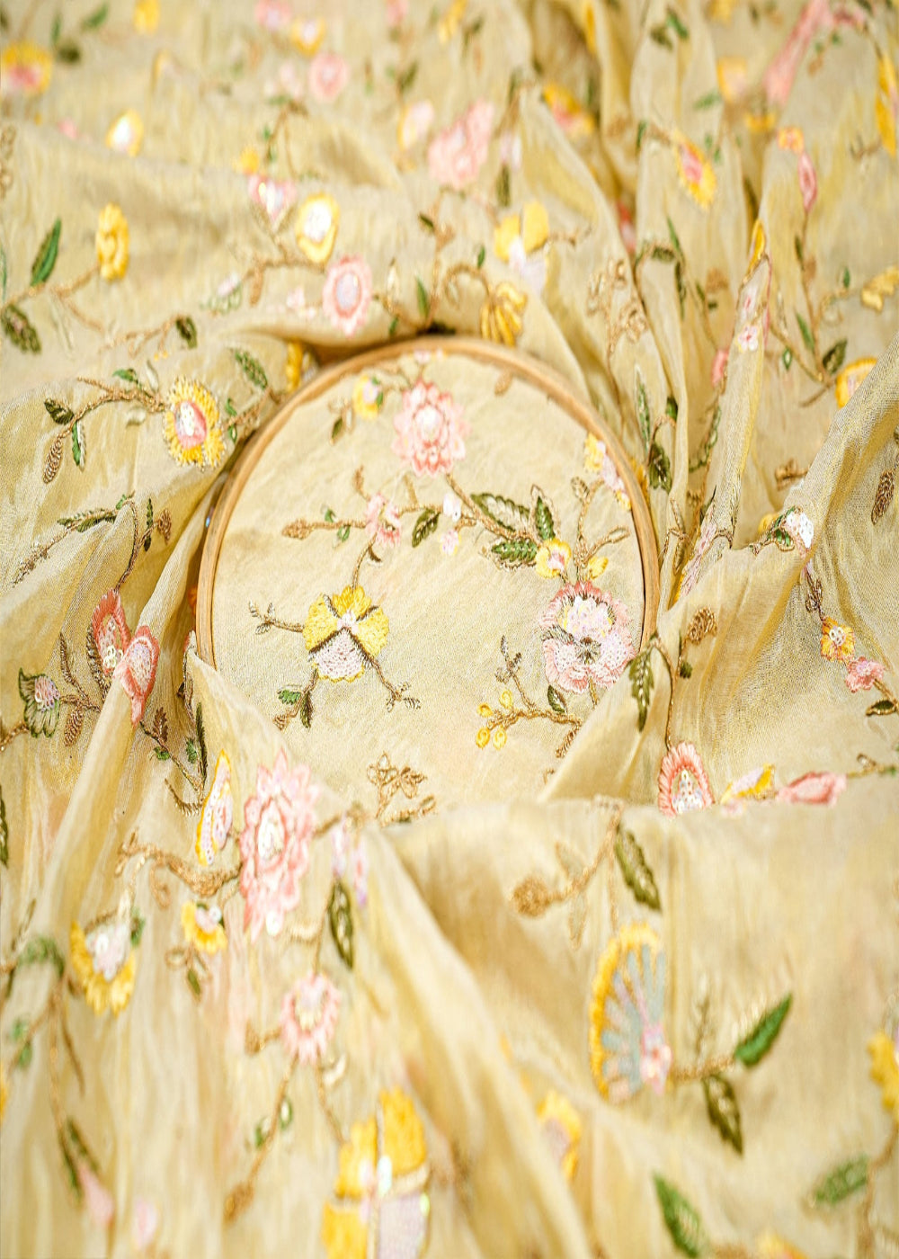 Rainbow-Radiance-Tissue-Fabric-with-Multicolor-Threadwork,-Sequins,-and-Zari-All-Over-Floral-Pattern-11667-close-view