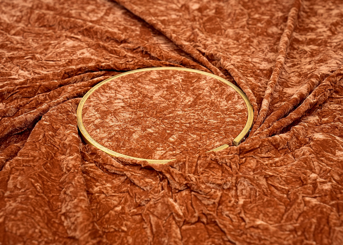 Luxurious Rust Crushed Velvet with Textured Finish – Paras Gallery Fabrics