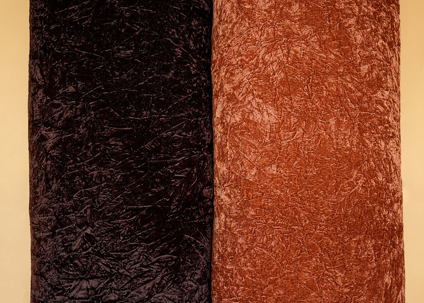Rust Textured Crushed Velvet Fabric