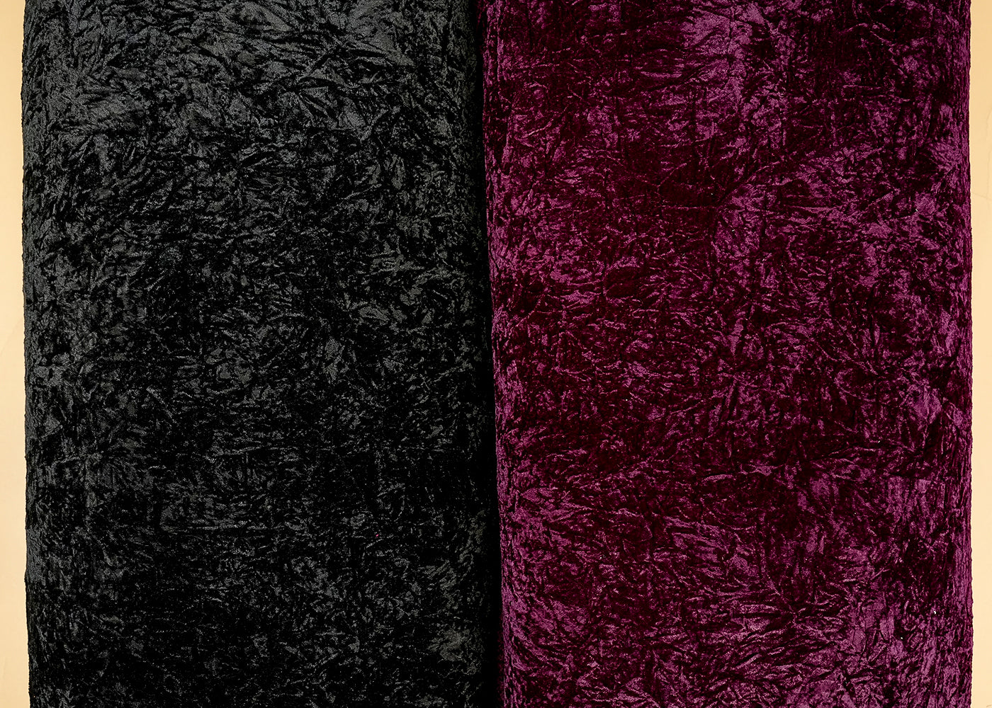 Black Textured Crushed Velvet Fabric