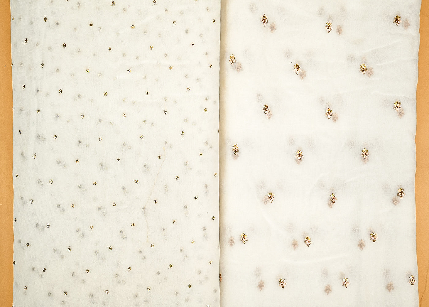 Dyeable Georgette Fabric with All-Over Buti of Sequins