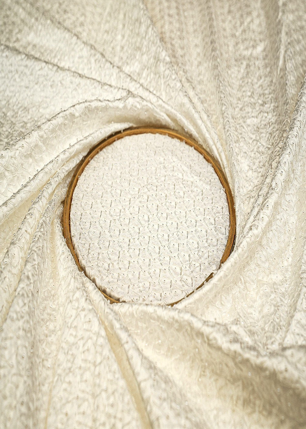 The-Noor---White-Silk-Dupion-Fabric-with-Timeless-Thread-and-Bead-Work-| -11819-close-view