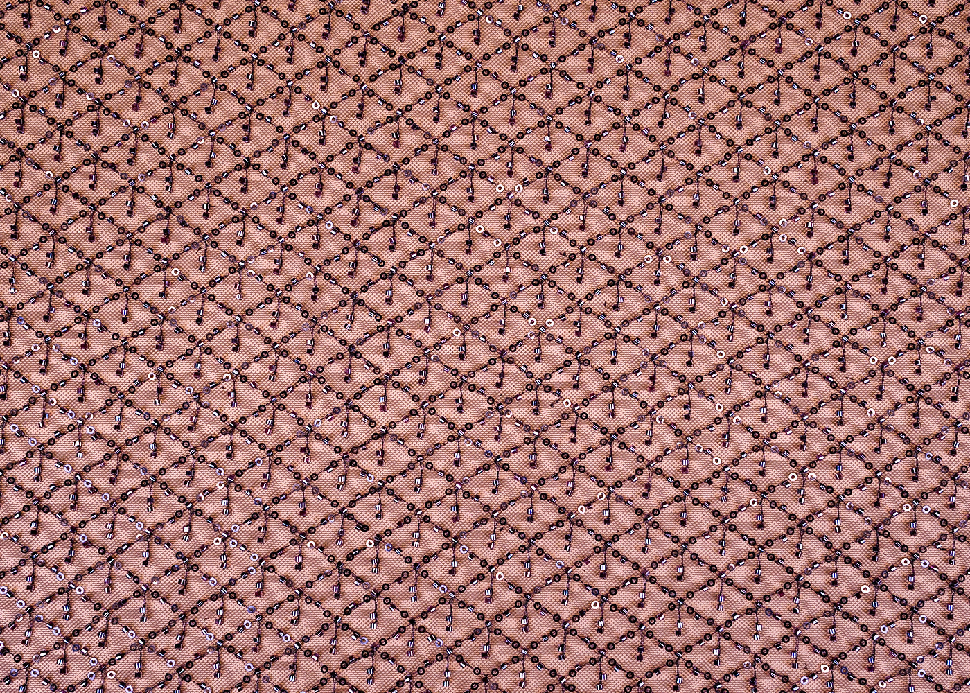 Purple Imported Net with Sequins and Katdana Handwork Embellishments