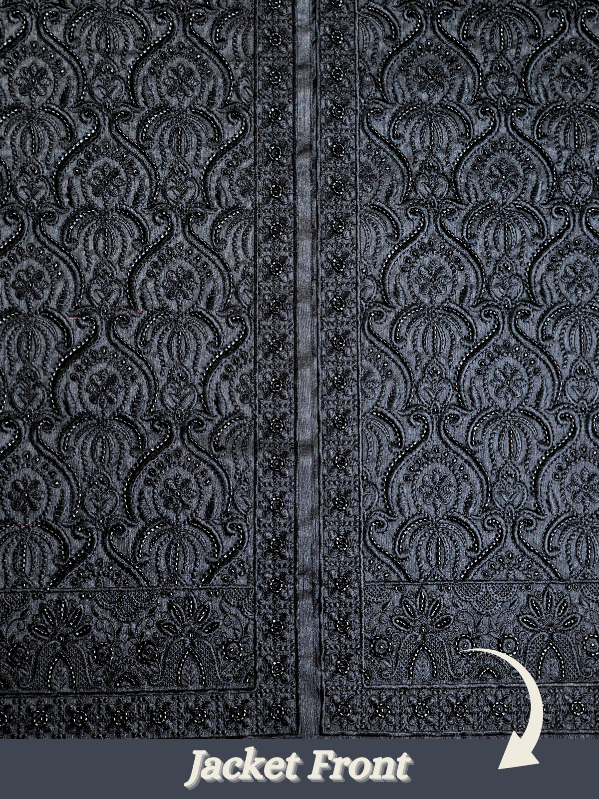 The Riwaayat – Unstitched Black Jodhpuri Jacket Fabric for Men 12105