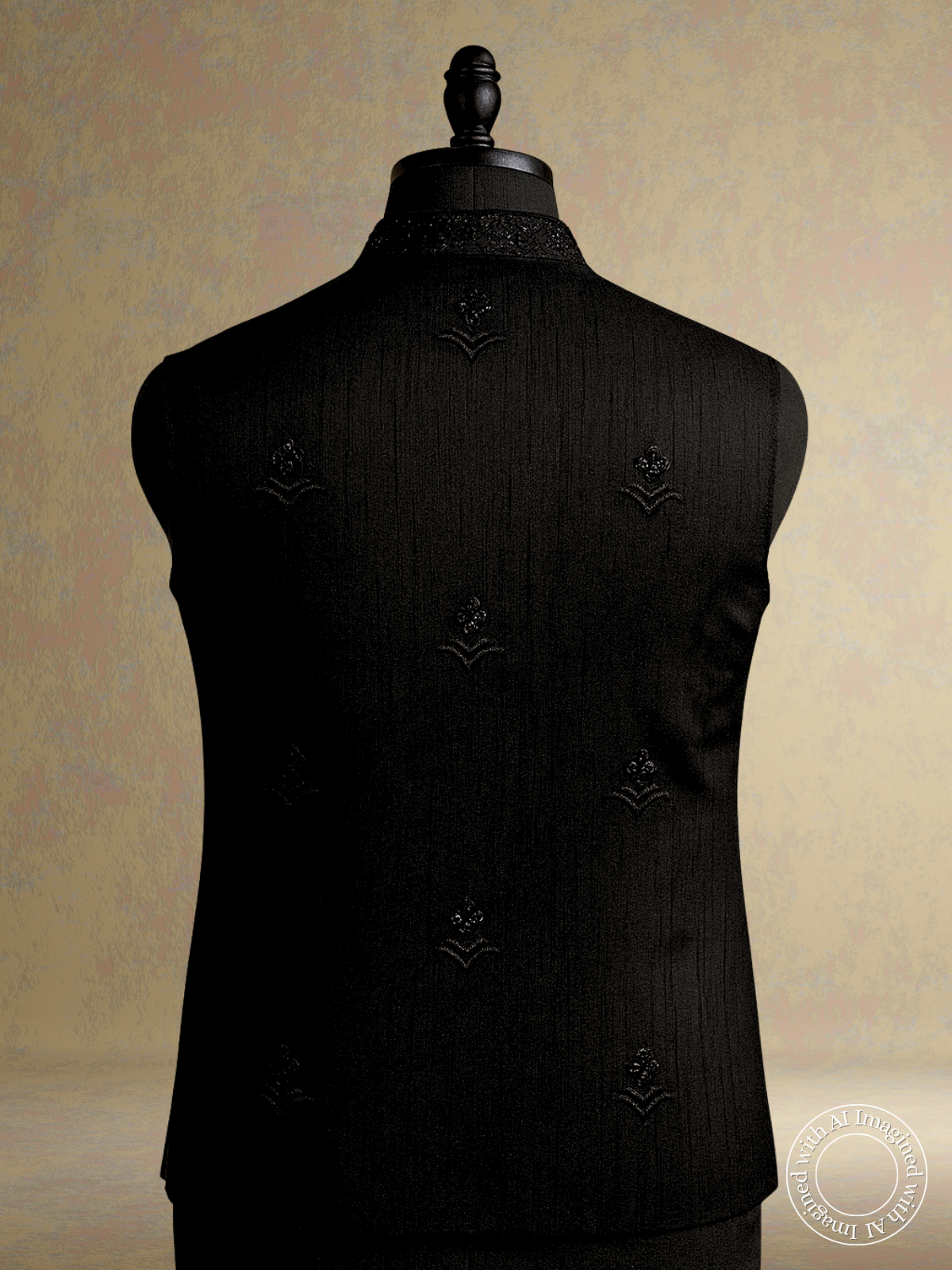The Riwaayat – Unstitched Black Nehru Jacket Fabric for Men 12118