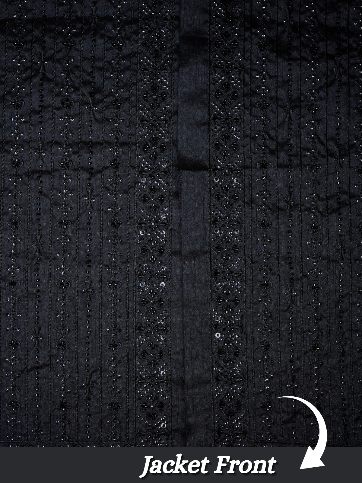 The Riwaayat – Unstitched Black Nehru Jacket Fabric for Men 12118