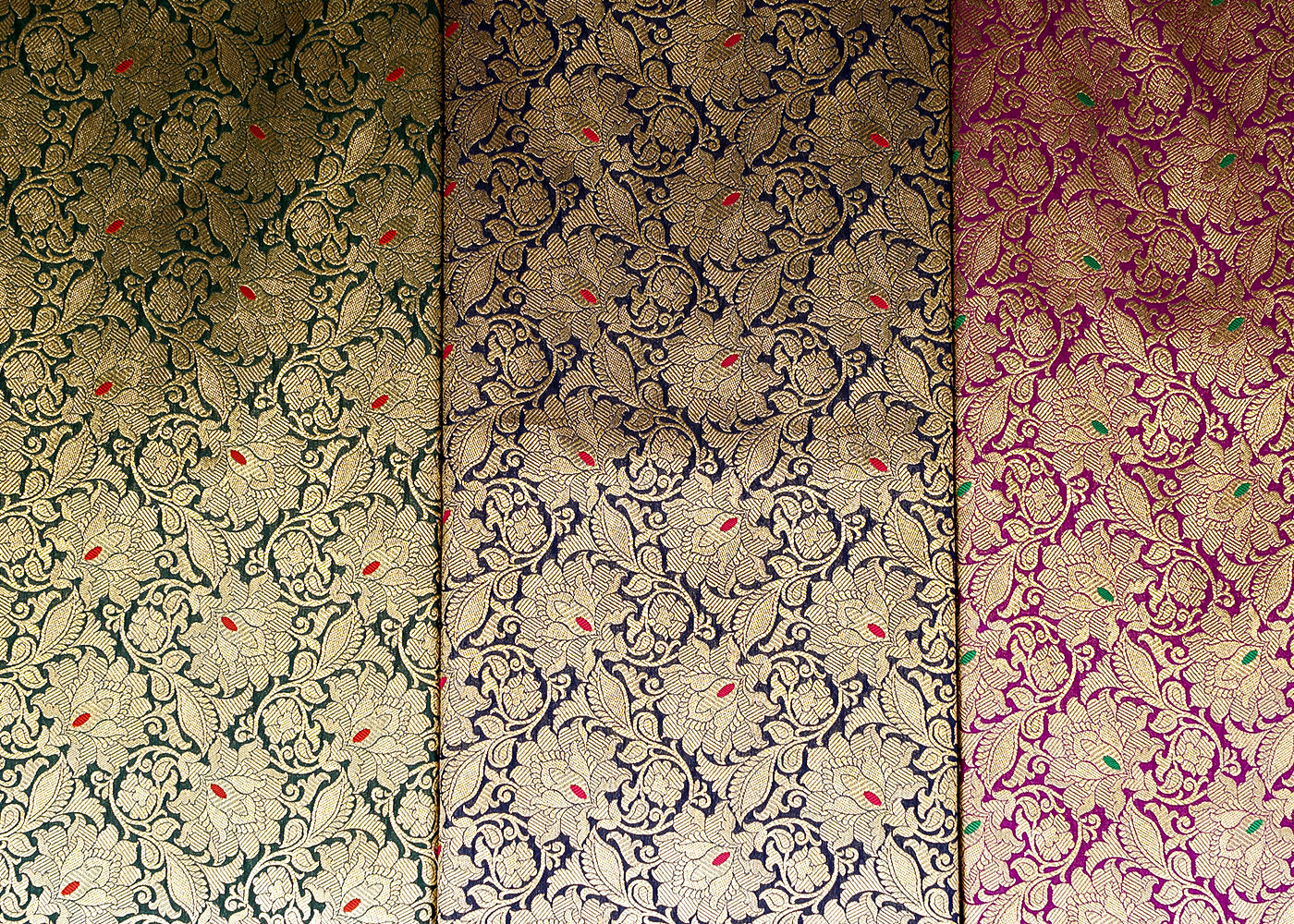 Beautiful Purple Banarasi Brocade with Floral Golden Handloom