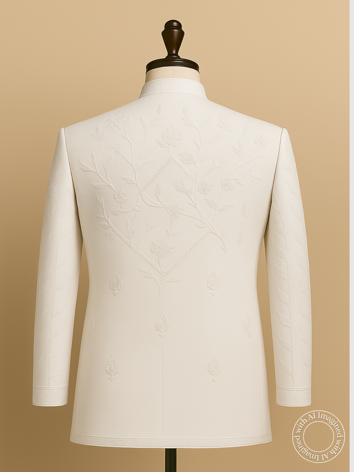 The Riwaayat – Unstitched White Jodhpuri Jacket Fabric for Men 12112