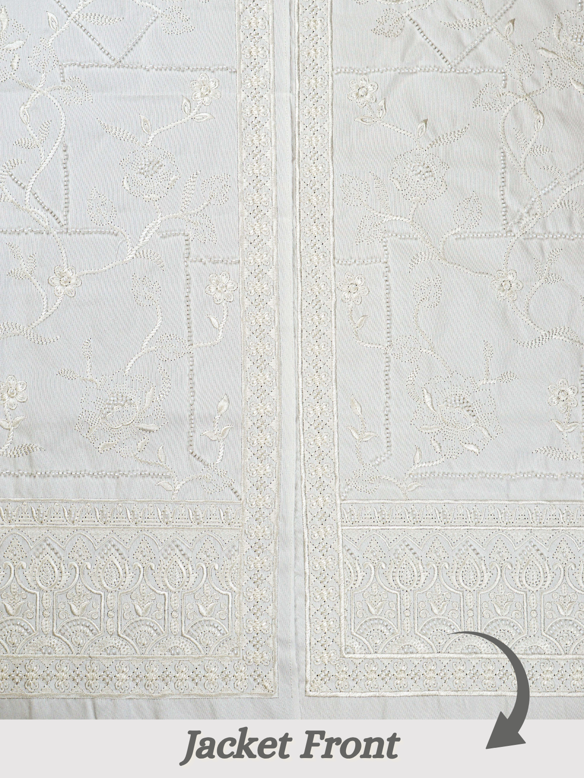 The Riwaayat – Unstitched White Jodhpuri Jacket Fabric for Men 12112