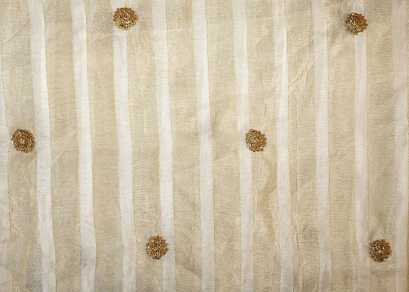 Elegant Organza Tissue Fabric with All-Over Buti of Sequins and Beads