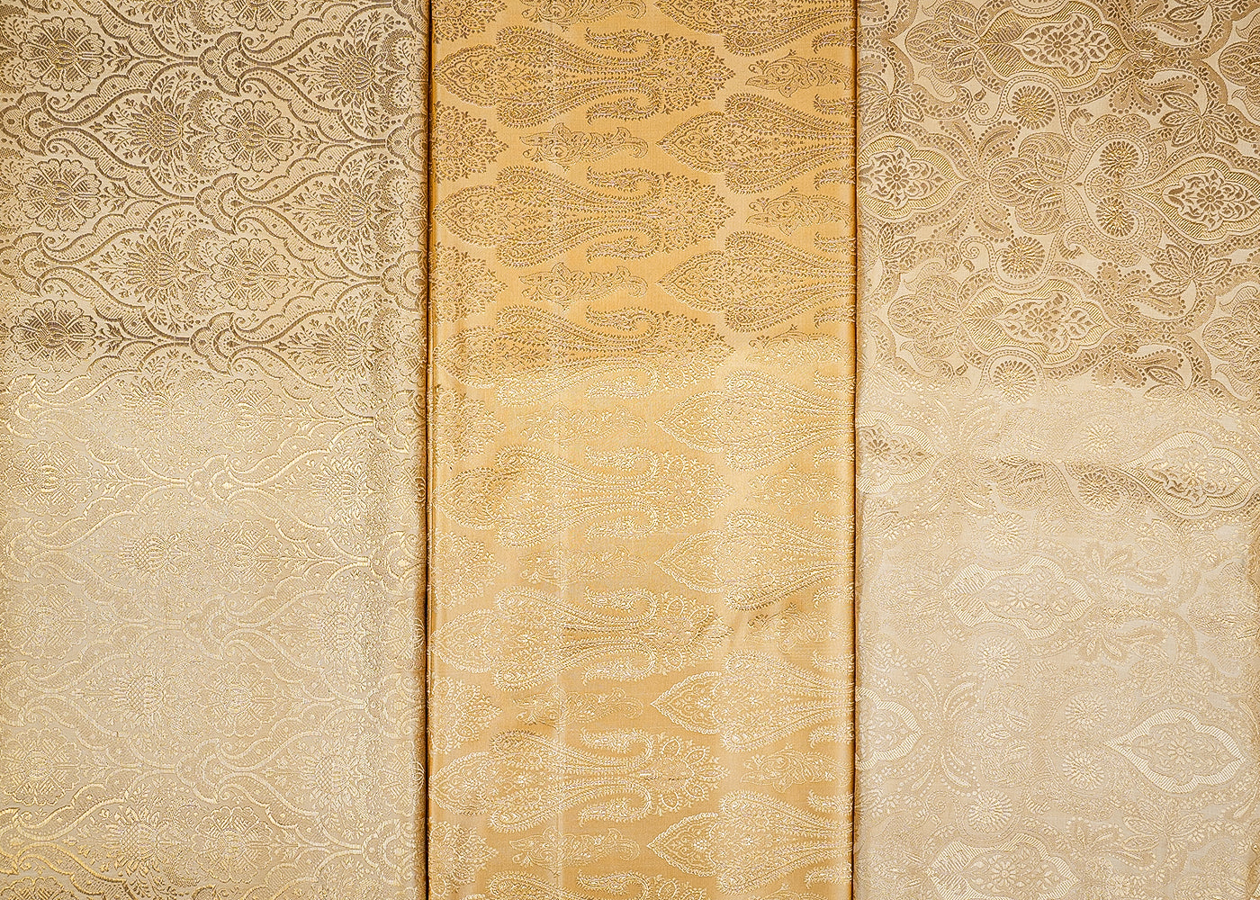 Golden Beautiful Banarasi Brocade with Traditional Golden Handloom