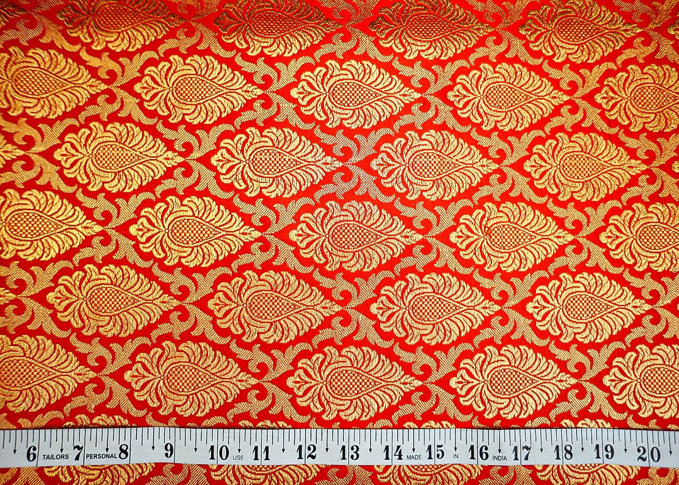 Red Regal Radiance Banarasi Brocade with Allover Golden Thread Handloom