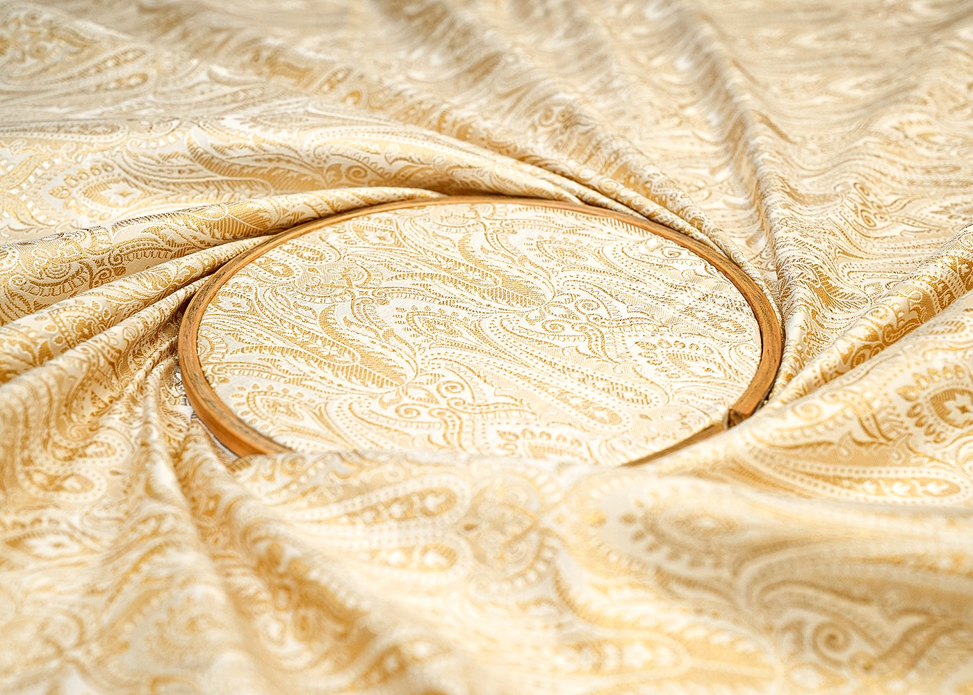Golden Weave Dyeable Banarasi Brocade with Allover Thread Handloom