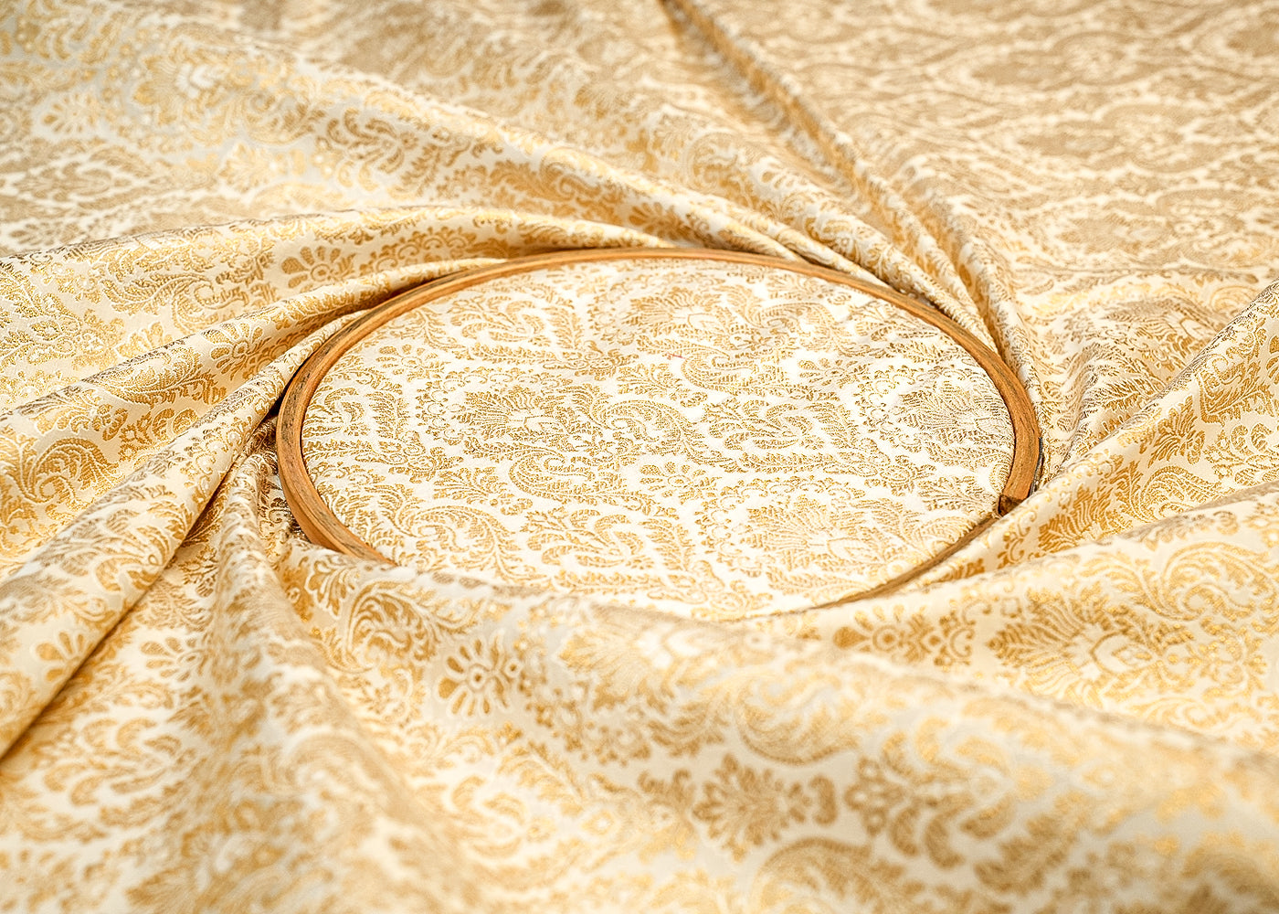 Golden Weave Dyeable Banarasi Brocade with Allover Thread Handloom