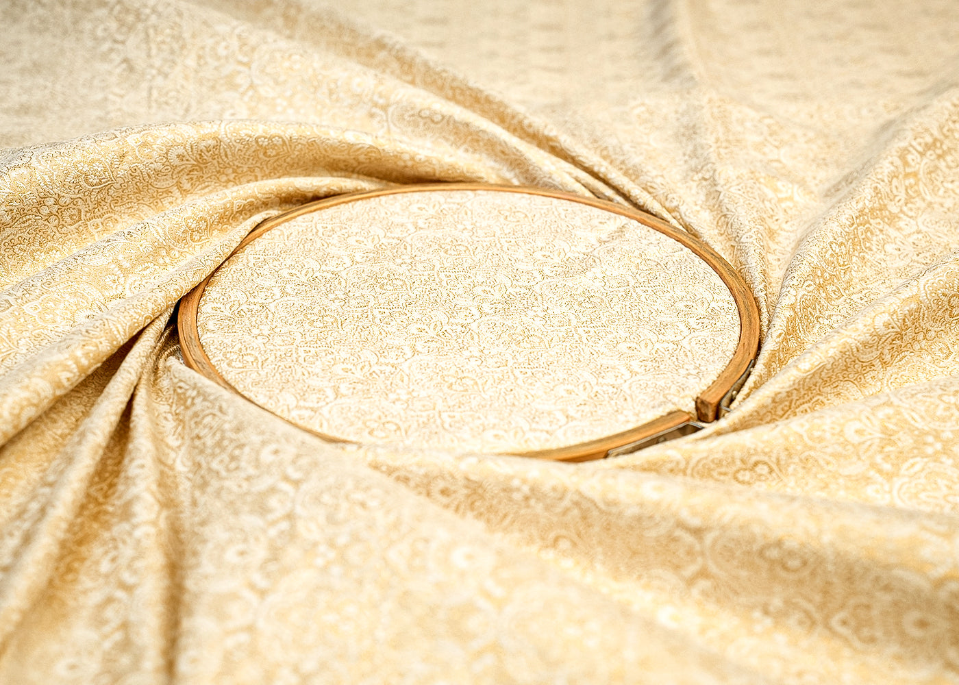 Golden Weave Dyeable Banarasi Brocade with Allover Thread Handloom
