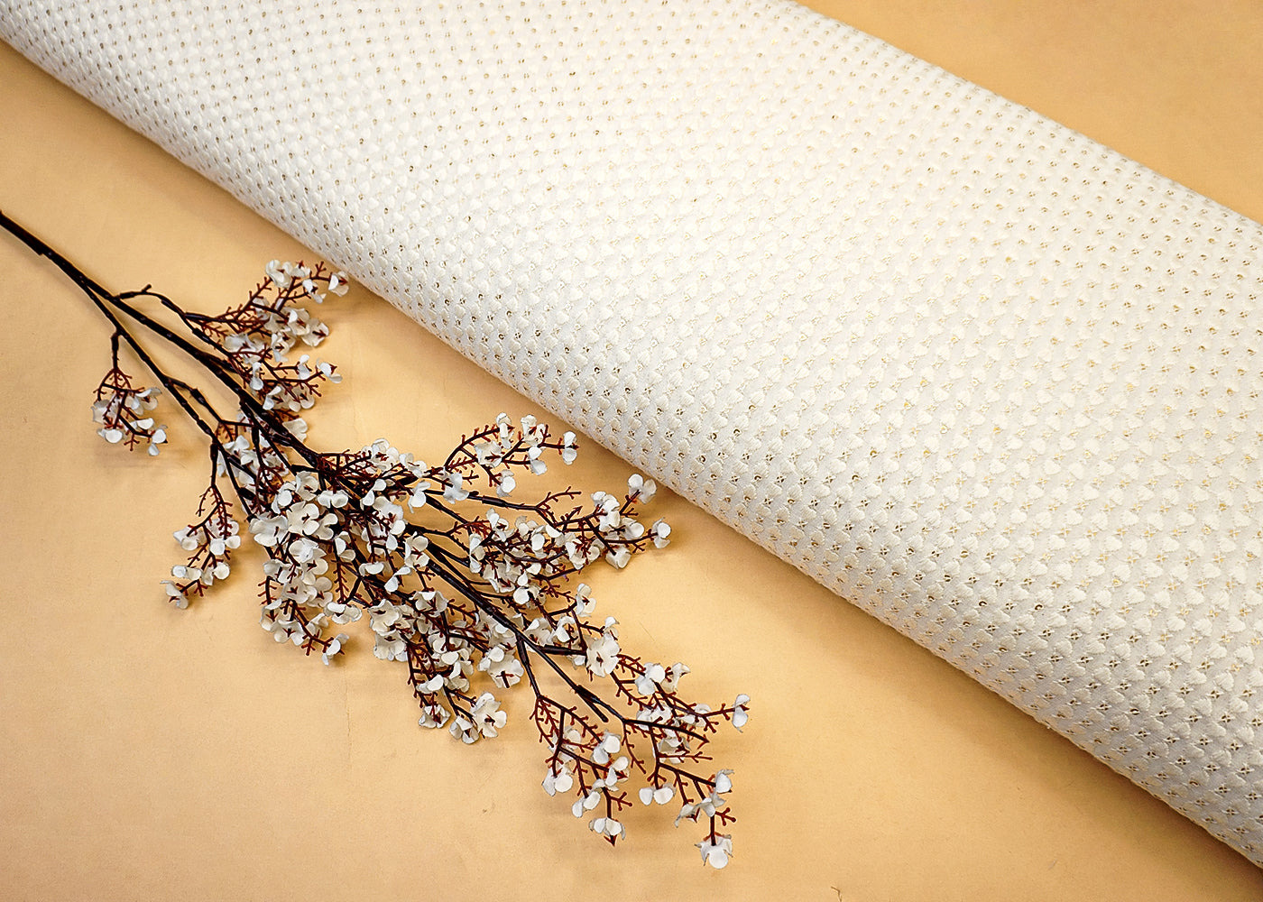 Dyeable Georgette Fabric with Allover Thread & Sequin Work 12421