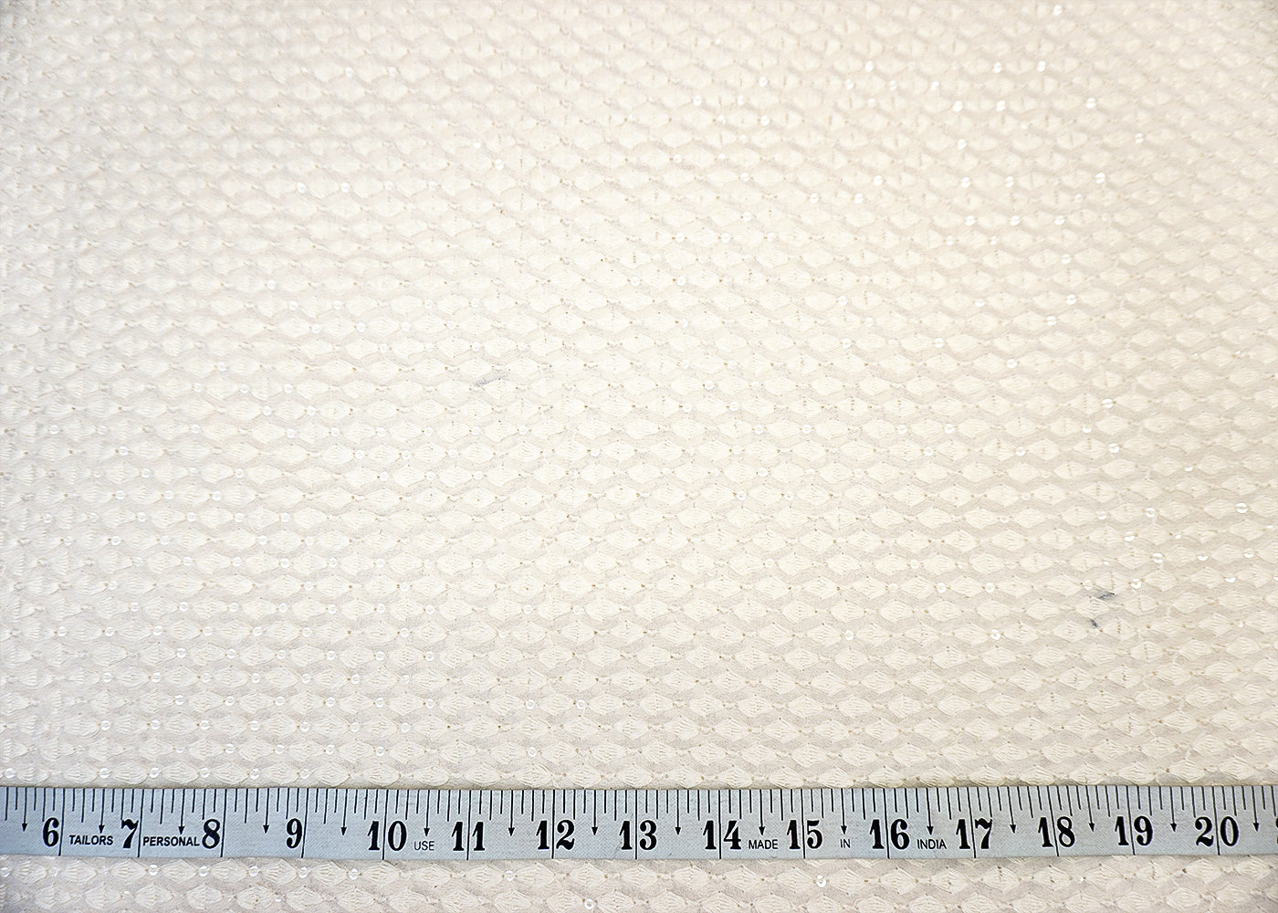 Dyeable Georgette Fabric with Allover Thread & Sequin Work 12422