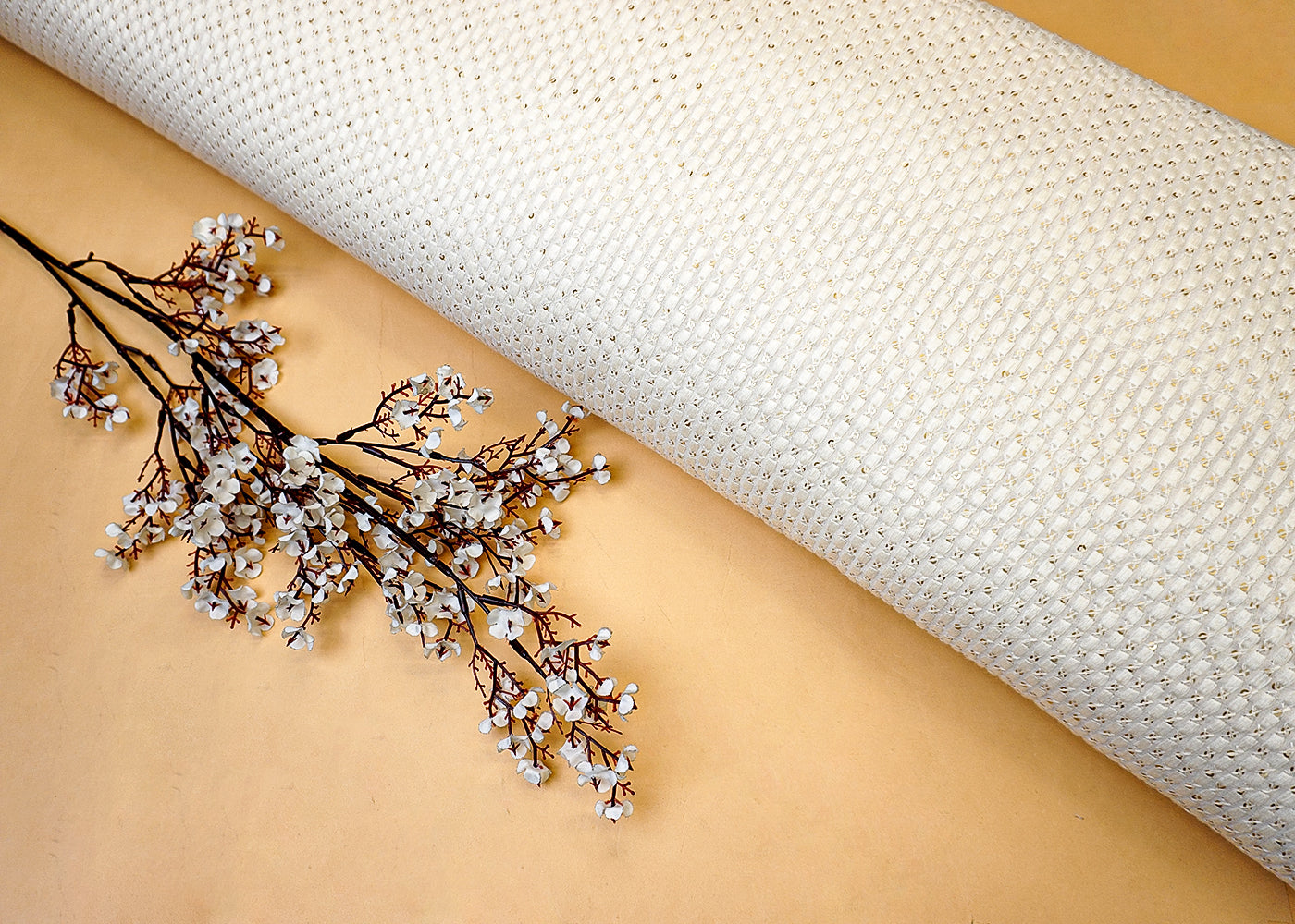 Dyeable Georgette Fabric with Allover Thread & Sequin Work 12423