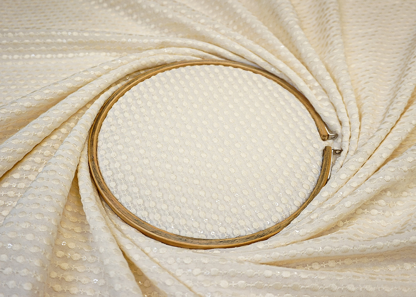 Dyeable Georgette Fabric with Allover Thread & Sequin Work 12425