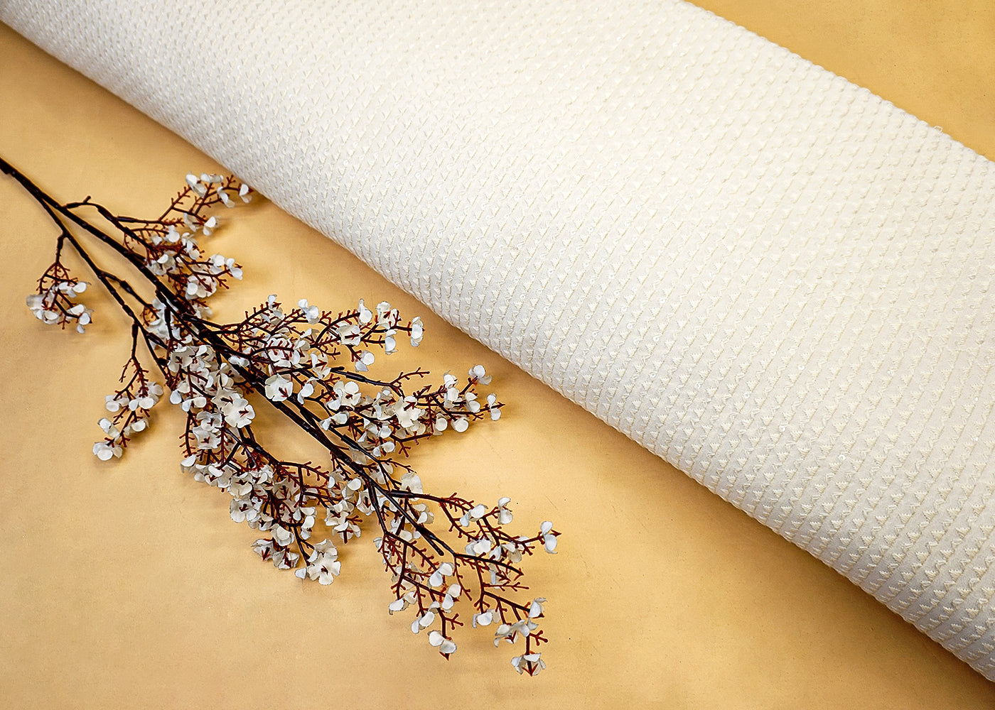 Dyeable Georgette Fabric with Allover Thread & Sequin Work 12427