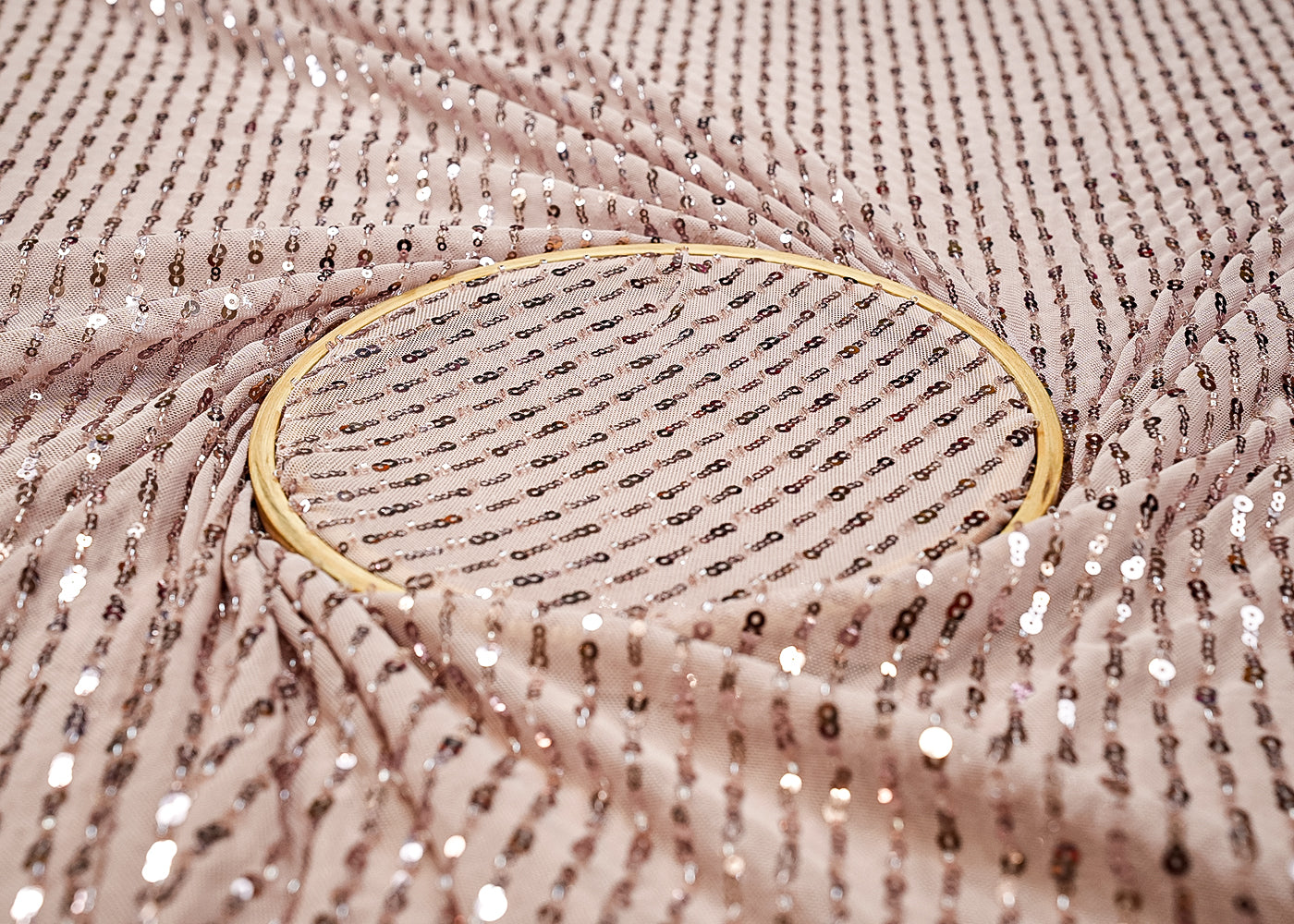 Onion Imported Lycra Net Fabric with Sequins & Katdana Work